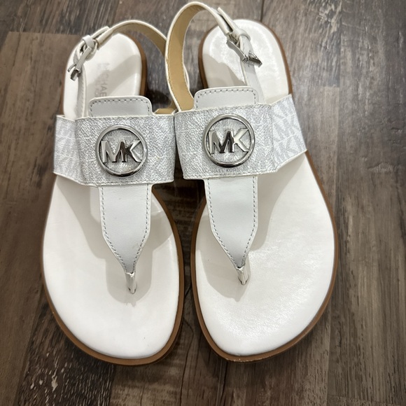 Michael Kors Shoes - Michael Kors White and Silver Sandals